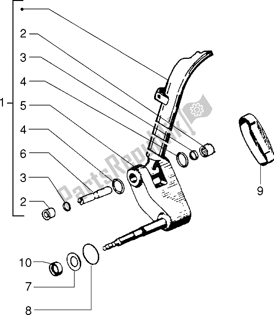 All parts for the Steering Column of the Vespa PX 125 E 1992