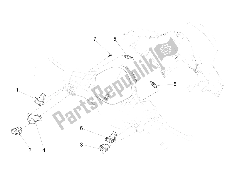 Todas las partes para Selectores - Interruptores - Botones de Vespa LX 125 4T 3V IE Vietnam 2012