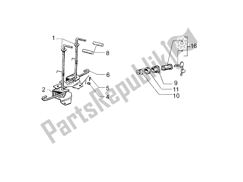 All parts for the Locks of the Vespa Vespa PX 125 EU Asia 2011