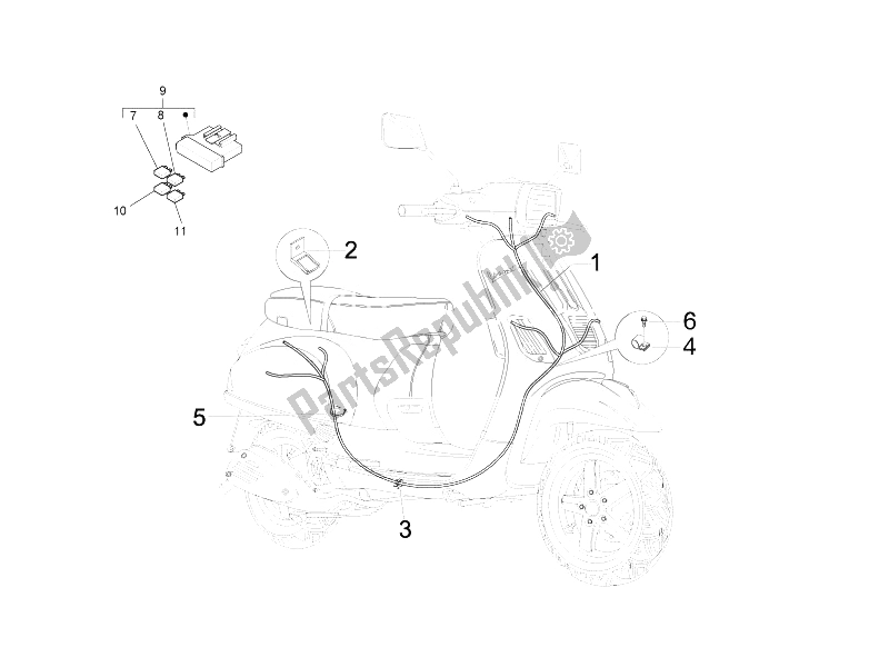 Toutes les pièces pour le Faisceau De Câbles Principal du Vespa S 125 4T E3 2007