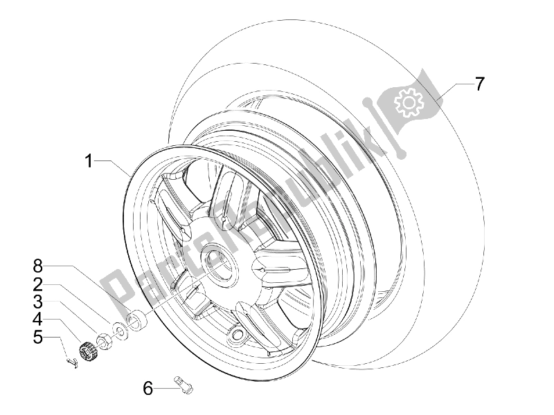 Toutes les pièces pour le Roue Arrière du Vespa S 150 4T 2V IE E3 College 2009