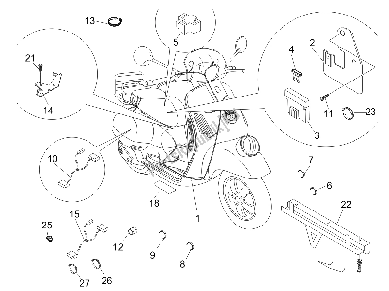 Toutes les pièces pour le Faisceau De Câbles Principal du Vespa GTV 250 IE 2006