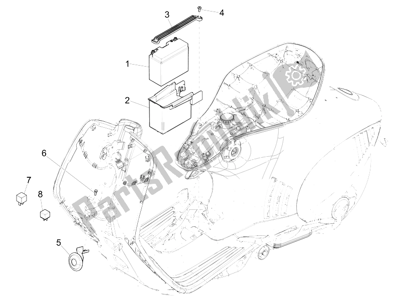 All parts for the Remote Control Switches - Battery - Horn of the Vespa 946 150 4T 3V ABS 2014