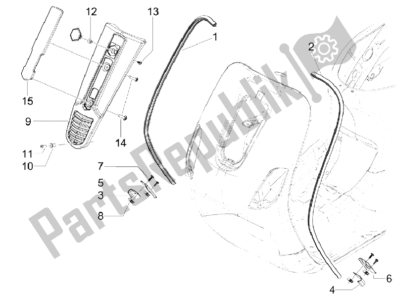 Toutes les pièces pour le Bouclier Avant du Vespa S 150 4T Vietnam 2009