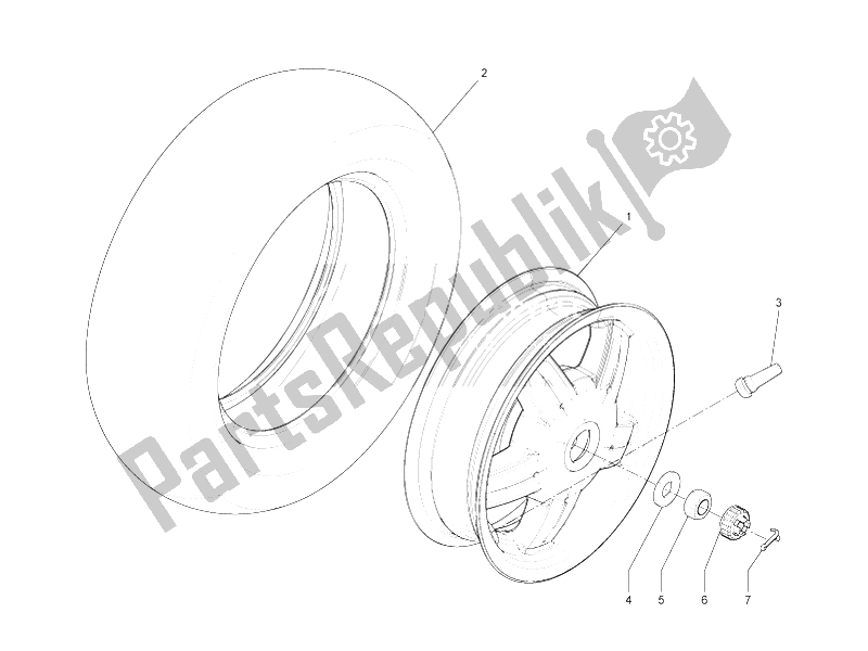 Tutte le parti per il Ruota Posteriore del Vespa LX 50 4T 4V 2009