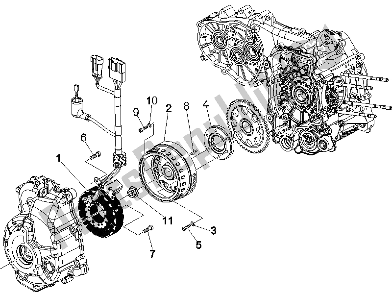 Toutes les pièces pour le Volant Magnéto du Vespa GTS 250 2005