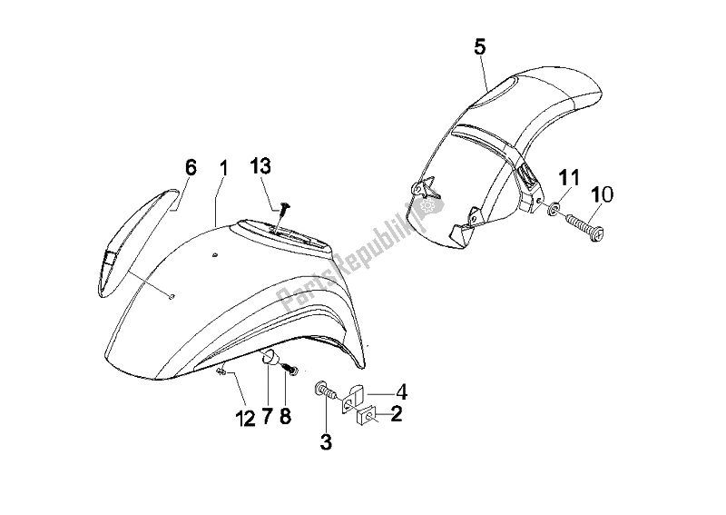 Toutes les pièces pour le Logement De Roue - Garde-boue du Vespa LX 125 4T E3 2009