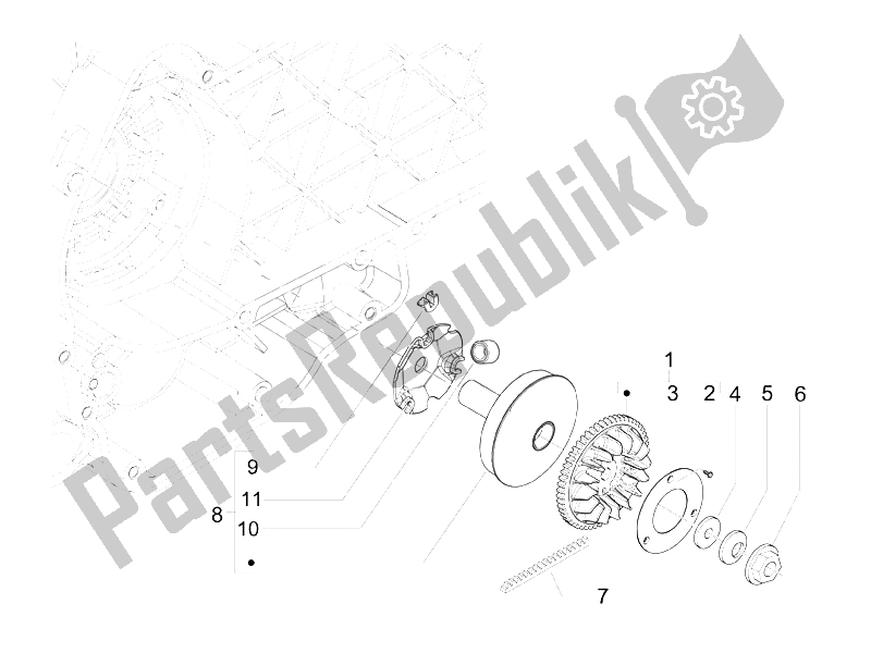 Todas las partes para Polea Motriz de Vespa S 150 4T 2V E3 Taiwan 2011