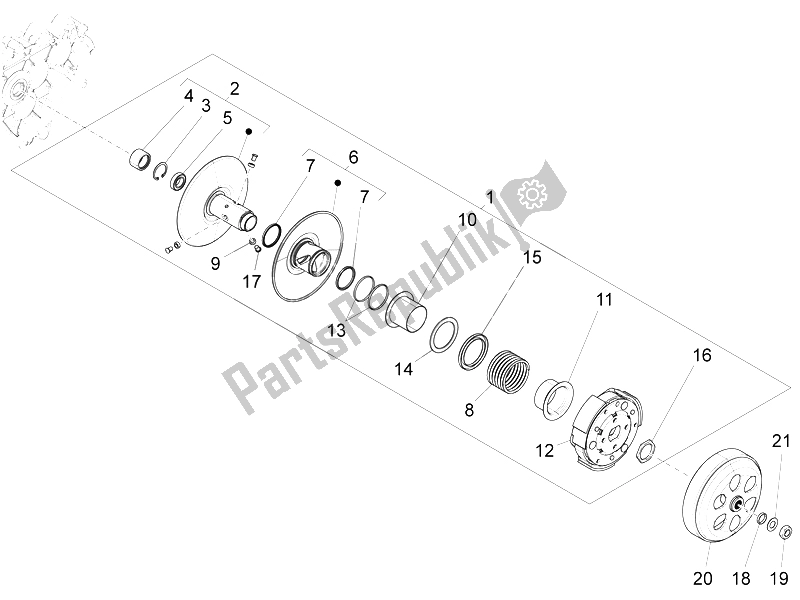 Tutte le parti per il Puleggia Condotta del Vespa LX 125 4T 3V IE 2012