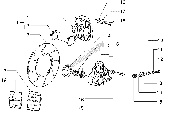 Toutes les pièces pour le étrier De Frein - Disque De Frein du Vespa ET2 Iniezione 50 1998