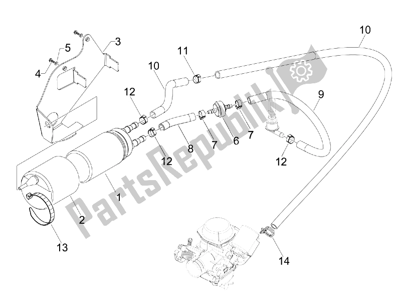 Todas as partes de Sistema De Abastecimento do Vespa S 125 4T E3 2007