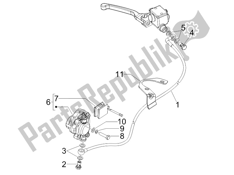 Toutes les pièces pour le Tuyaux De Freins - étriers du Vespa LX 50 4T USA 2009