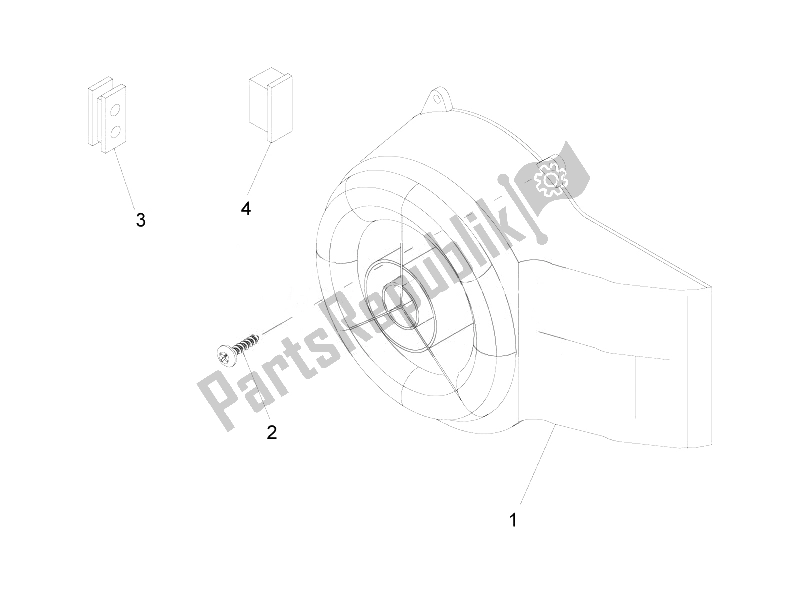 Tutte le parti per il Coperchio Magnete Volano - Filtro Olio del Vespa Vespa Primavera 50 2T EU Asia 2014