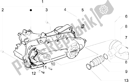 Toutes les pièces pour le Couvercle De Carter - Refroidissement Du Carter du Vespa LX 50 4T USA 2009