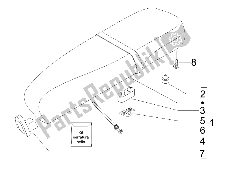 Alle onderdelen voor de Zadel / Stoelen van de Vespa LX 150 4T USA 2007