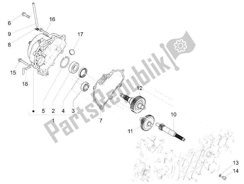 Toutes les pièces pour le Unité De Réduction du Vespa 150 Sprint 4T 3V IE China 2015