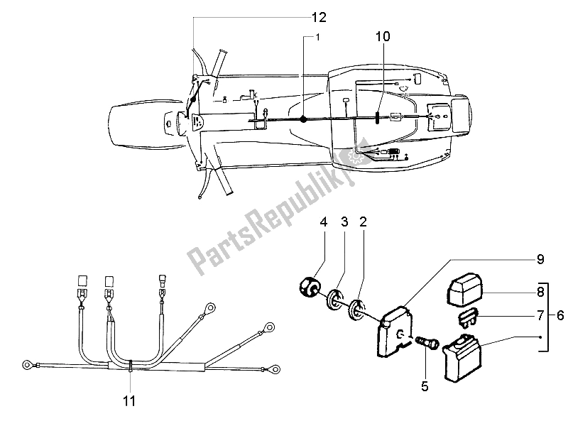 All parts for the Main Cable Harness of the Vespa Vespa PX 150 EU Asia 2011