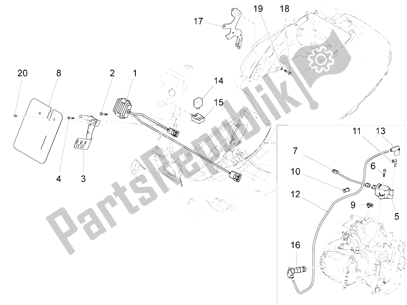 All parts for the Voltage Regulators - Electronic Control Units (ecu) - H. T. Coil of the Vespa Vespa S 125 4T 3V E3 IE Asia 2012