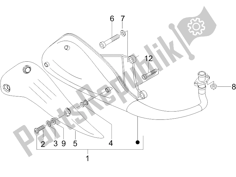 All parts for the Silencer of the Vespa LX 50 4T USA 2006