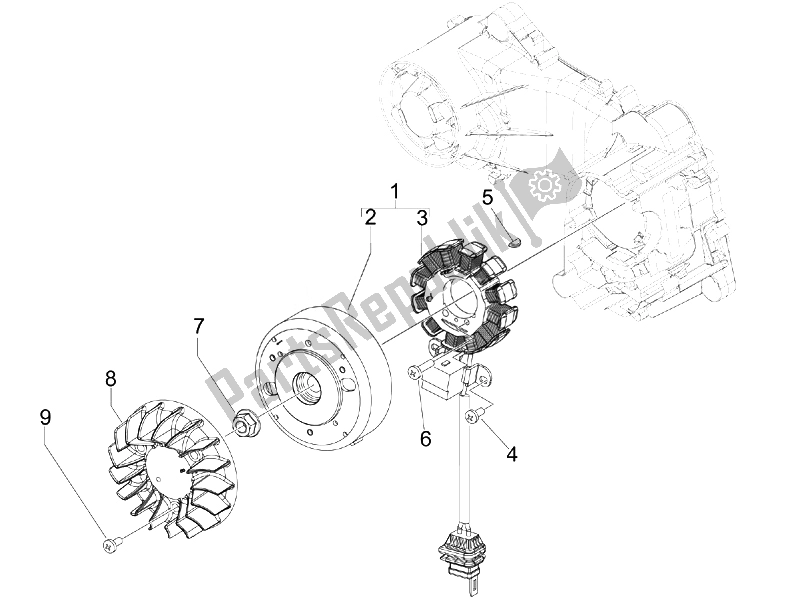 Toutes les pièces pour le Volant Magnéto du Vespa 50 4T 2V 52 KMH B NL 2014