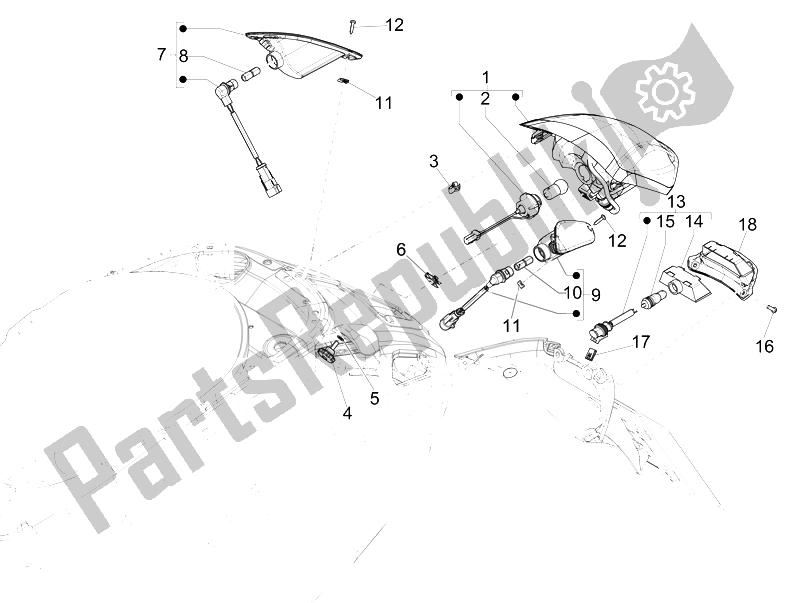 All parts for the Rear Headlamps - Turn Signal Lamps of the Vespa 150 4T 3V IE Primavera 2014