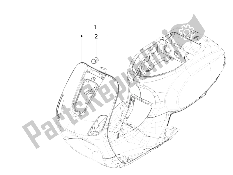 All parts for the Frame/bodywork of the Vespa S 125 4T IE E3 College 2009