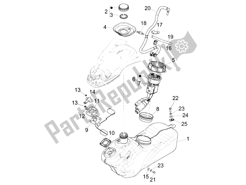 Toutes les pièces pour le Réservoir D'essence du Vespa 946 150 4T 3V ABS 2014