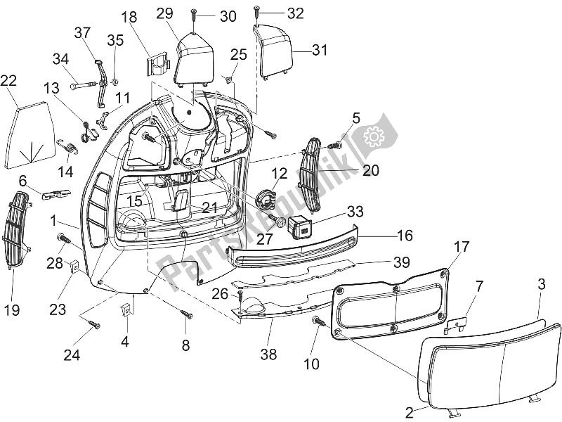 Toutes les pièces pour le Boîte à Gants Avant - Panneau De Protection Des Genoux du Vespa GTS 250 USA 2005