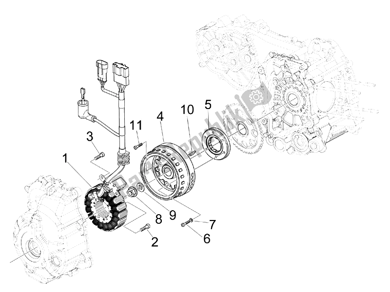 Toutes les pièces pour le Volant Magnéto du Vespa GTS 300 IE Super Sport 2010