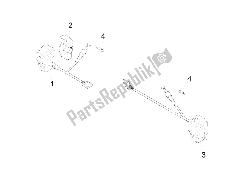 Tutte le parti per il Selettori - Interruttori - Pulsanti del Vespa LXV 150 4T USA 2009