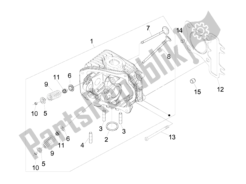 Toutes les pièces pour le Unité De Tête - Valve du Vespa LX 125 4T IE E3 Touring 2010