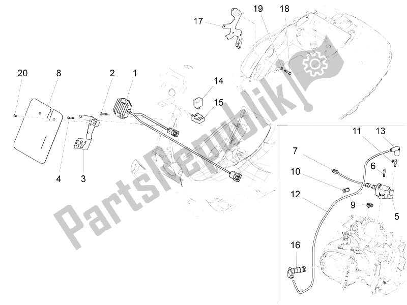 Tutte le parti per il Regolatori Di Tensione - Centraline Elettroniche (ecu) - H. T. Bobina del Vespa S 150 4T 3V IE Vietnam 2012