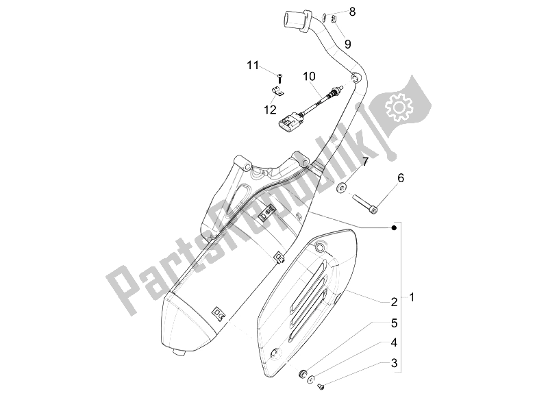 Todas las partes para Silenciador de Vespa 150 4T 3V IE Primavera USA 2014