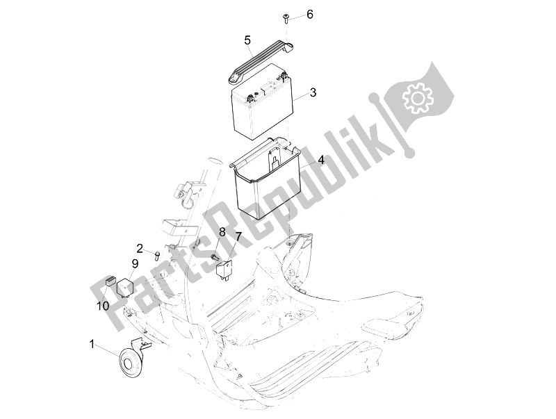 Tutte le parti per il Interruttori Del Telecomando - Batteria - Avvisatore Acustico del Vespa Vespa Primavera 50 4T 4V EU 2014