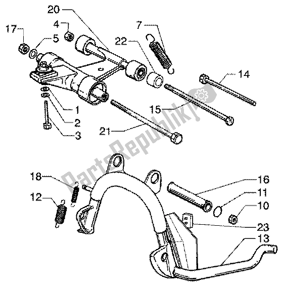 Toutes les pièces pour le Bras Oscillant Central du Vespa ET4 125 Leader 2000