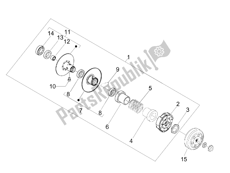 Toutes les pièces pour le Poulie Menée du Vespa S 50 4T 4V College USA 2008