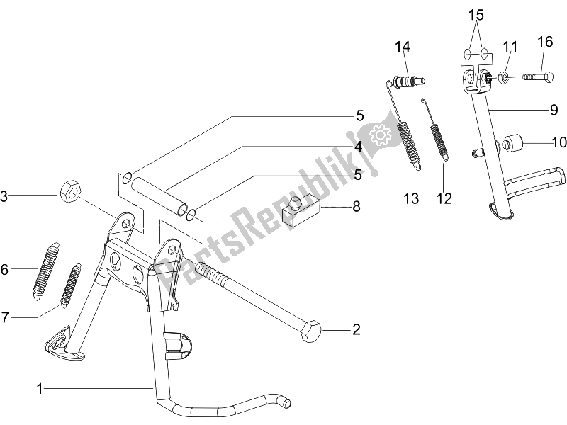 Todas las partes para Soporte / S de Vespa LX 50 4T 2V 25 KMH NL 2010