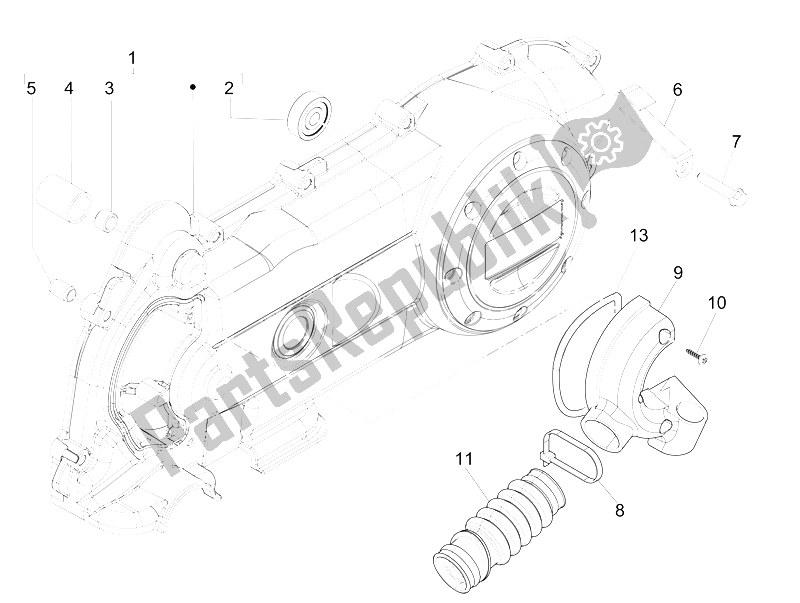 Tutte le parti per il Coperchio Del Carter - Raffreddamento Del Carter del Vespa LX 50 4T 4V 2009