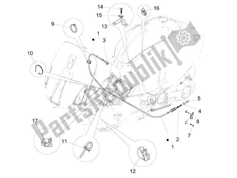 Alle onderdelen voor de Transmissies van de Vespa Vespa Sprint 50 4T 2V 25 KMH EU 2014