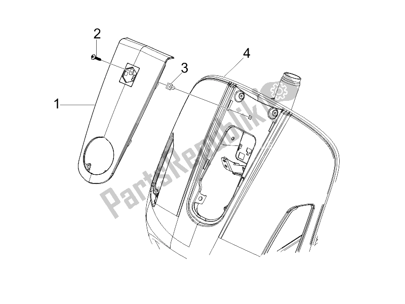 Toutes les pièces pour le Bouclier Avant du Vespa GTV 125 4T E3 2006