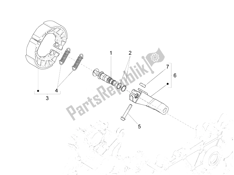 Toutes les pièces pour le Frein Arrière - Mâchoire De Frein du Vespa LT 150 4T 3V IE 2014