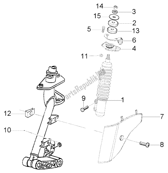 Toutes les pièces pour le Couvercle D'amortisseur Avant du Vespa LX 150 2005