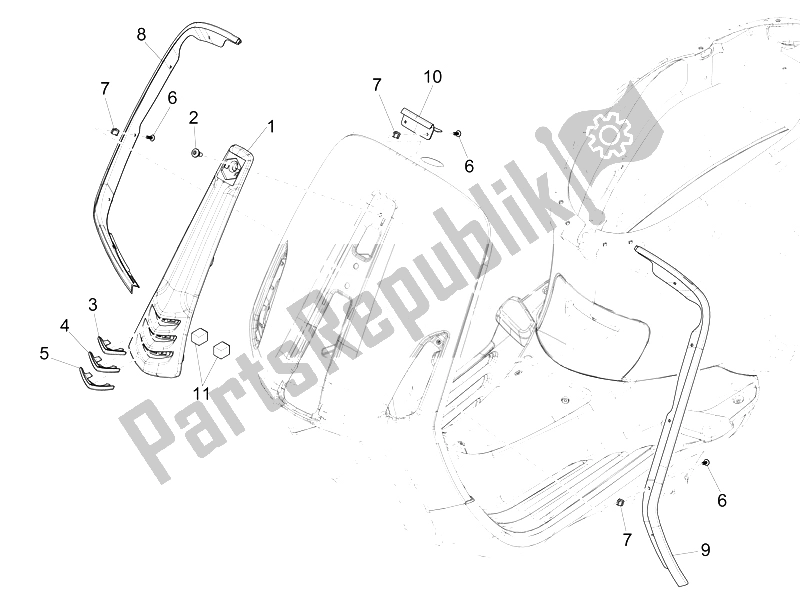 Todas las partes para Escudo Delantero de Vespa Vespa Sprint 50 2T EU 2014