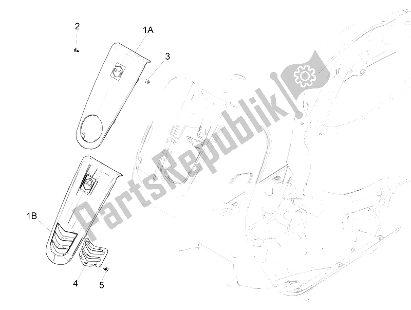 Toutes les pièces pour le Bouclier Avant du Vespa GTS 250 2005