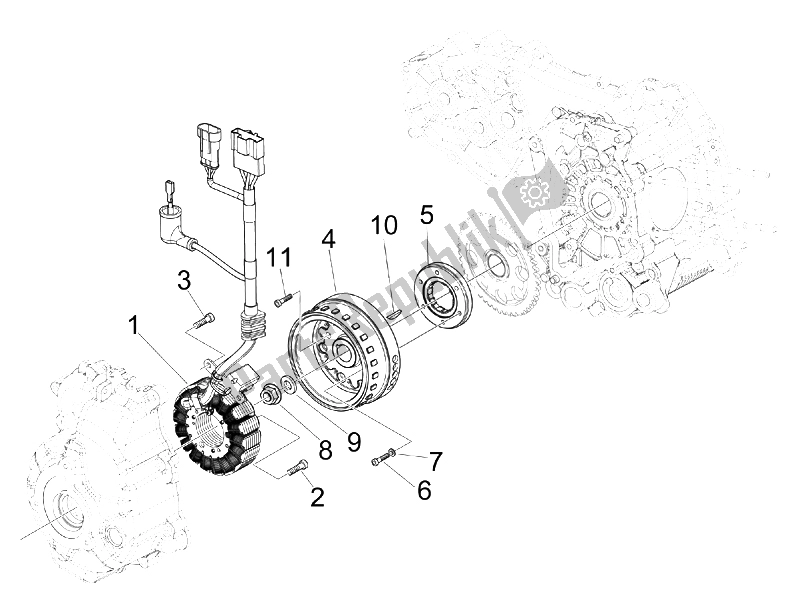 Toutes les pièces pour le Volant Magnéto du Vespa GTS 300 IE Super USA 2009