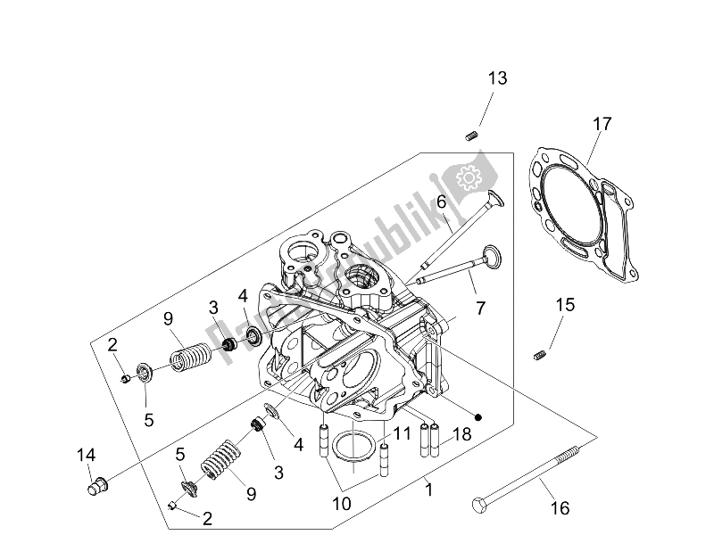 Toutes les pièces pour le Unité De Tête - Valve du Vespa LXV 150 4T USA 2009