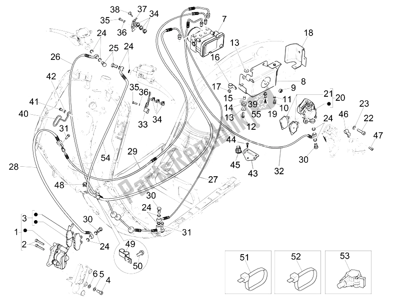 Toutes les pièces pour le Tuyaux De Freins - étriers (abs) du Vespa 946 150 2014