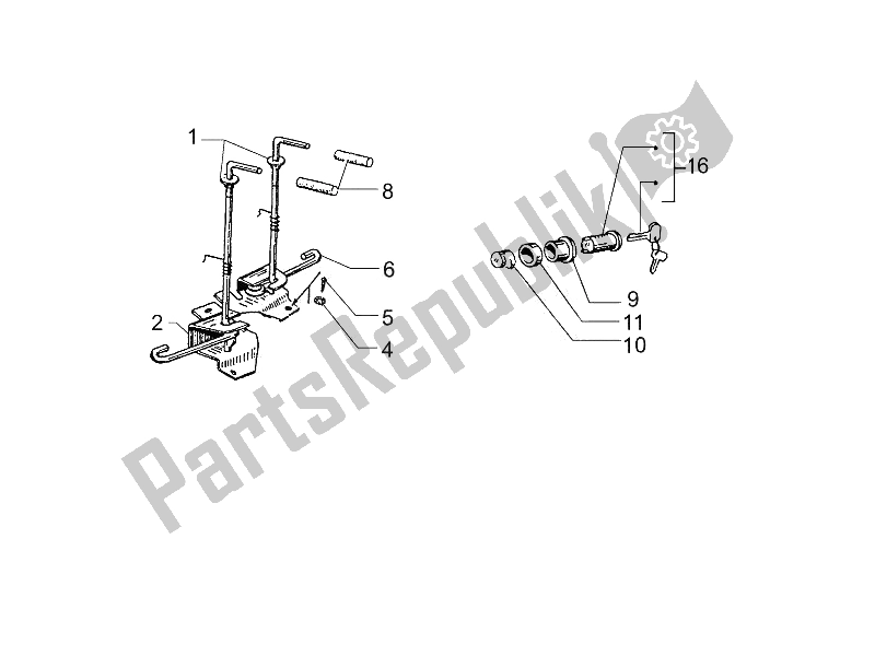 Toutes les pièces pour le Serrures du Vespa Vespa PX 150 EU Asia 2011