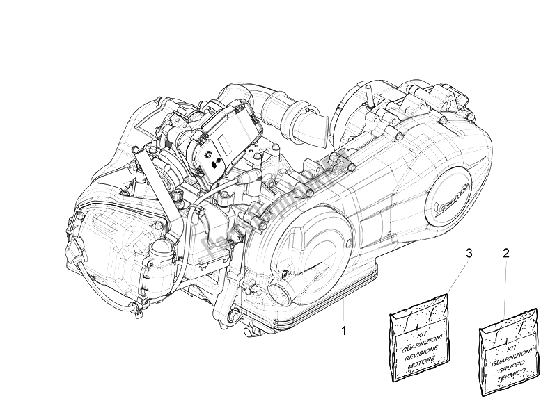 Toutes les pièces pour le Moteur, Assemblage du Vespa 946 150 2014