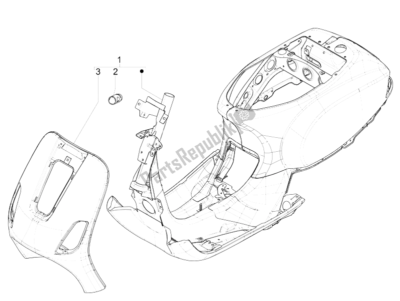 Toutes les pièces pour le Cadre / Carrosserie du Vespa LXV 150 USA 2011
